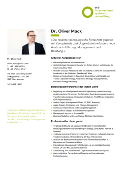 Dr. Oliver Mack - osb international