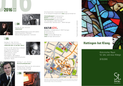 Flyer: "Hattingen hat Klang. Historischer