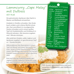 Juli 2015 - Lammcurry "Cape Malay" mit Duftreis