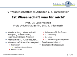 Ist Wissenschaft was f&uuml;r mich?