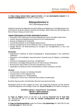 Bildungsreferenten - Fachstelle Freiwilligendienste im Bistum Limburg