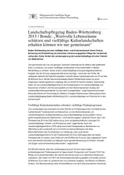 Landschaftspflegetag Baden-Württemberg 2015 / Bonde: „Wertvolle