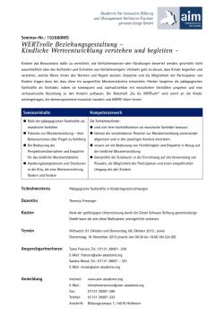 WERTvolle Beziehungsgestaltung – Kindliche