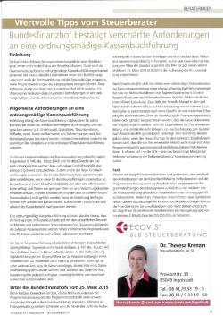 Wertvolle Tipps vom Steuerberater