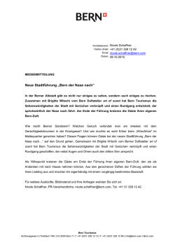 Neue Stadtführung „Bern der Nase nach“