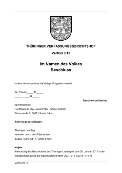 VerfGH 9/15 - Thüringer Verfassungsgerichtshof