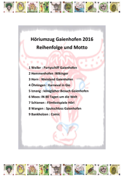 H&ouml;riumzug Gaienhofen 2016 Reihenfolge und Motto