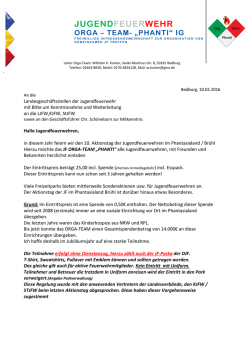 Infoschreiben - Jugendfeuerwehr NRW