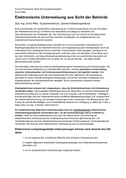 Elektronische Unterweisung aus Sicht der Behörde