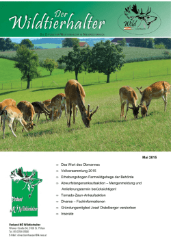 Rundschreiben Verband NÖ - Mai 2015
