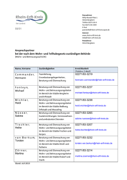 Ansprechpartner Heimaufsicht - Rhein-Erft