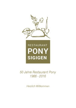 50 Jahre Restaurant Pony 1966 - 2016