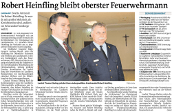 Robert Heinfling bleibt oberster Feuerwehrmann