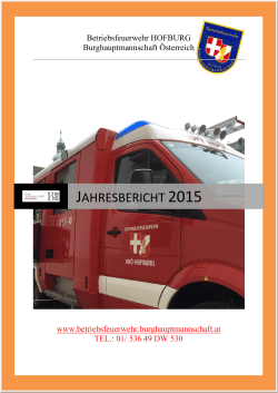 Jahresbericht 2014 - der Betriebsfeuerwehr der Wiener Hofburg