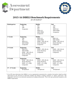 2015-16 DIBELS Benchmark Requirements