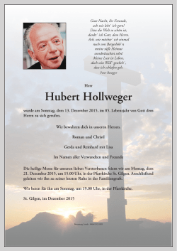Hubert Hollweger - Bestattung Lesiak