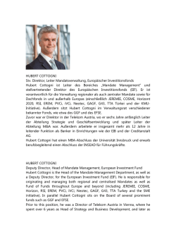 Hubert Cottogni/European Investment Fonds