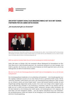 Interview mit Architekt Hubert Dohle
