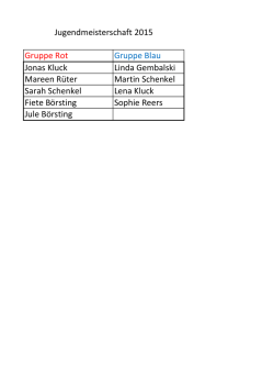 Gruppe Rot Gruppe Blau Jonas Kluck Linda Gembalski Mareen