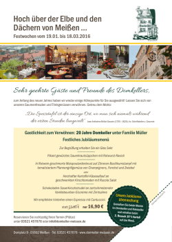 Festwochenkarte - Domkeller Mei&szlig;en