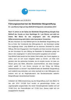 Jahresbilanz und F&uuml;hrungswechsel