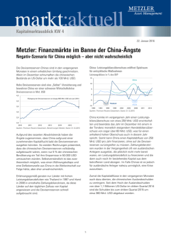 Metzler: Finanzmärkte im Banne der China-Ängste - Metzler
