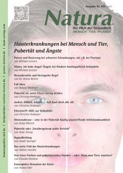 Hauterkrankungen bei Mensch und Tier, Pubertät und Ängste