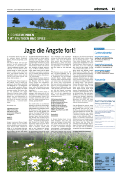 Jage die &Auml;ngste fort! - Kirchgemeinde Reichenbach