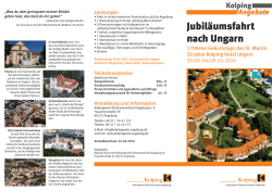 Jubil&auml;umsfahrt nach Ungarn - Kolpingsfamilie Meitingen