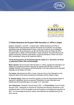 II. Paletten-Symposium der European Pallet Association e.V. (EPAL