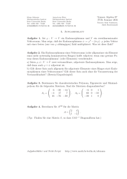 2. Nachklausur Lineare Algebra I (6.4.2016) Aufgabe 1. Seien g, h