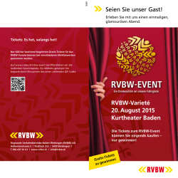 RVBW-Varieté 20. August 2015 Kurtheater Baden Seien Sie unser
