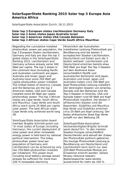 SolarSuperState Ranking 2015 Solar top 3 Europe Asia America