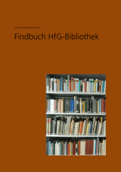 Findbuch HfG-Bibliothek - HfG