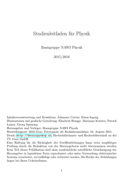 Studienleitfaden für Physik