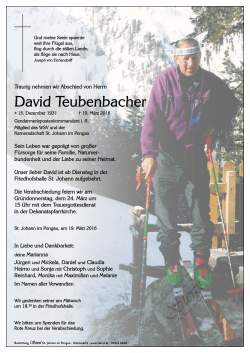 David Teubenbacher - Bestattung Sterzl