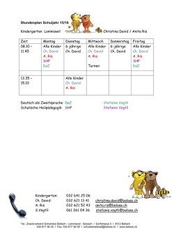 Stundenplan Schuljahr 15/16 Kindergarten Lommiswil Christina