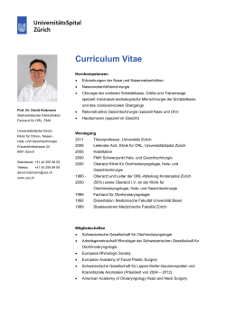 Curriculum Vitae - Prof. Dr. David Holzmann