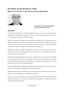 Infos &uuml;ber David Kaspar