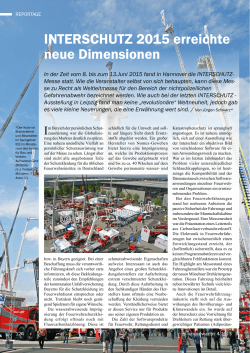 INTERSCHUTZ 2015 erreichte neue Dimensionen
