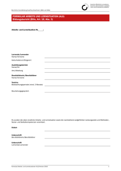 Formular ALS - Branche Öffentliche Verwaltung