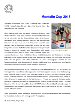 Montalin Cup 2015 - ICE SKATING STARS Hochdorf
