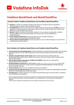 InfoDok 395: Vodafone QuickCheck und Vodafone