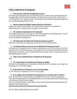 FAQ zu BahnCard 50 Sparpreis