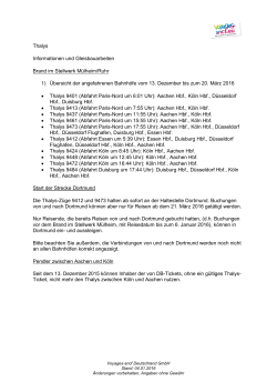 Gleisbauarbeiten und Änderungen Thalys - Voyages-sncf
