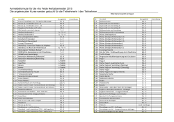 Anmeldeformular für die vhs Felde Herbstsemester 2015 Die