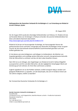 Stellungnahme des Deutschen Verbands für Archäologie e.V. zur
