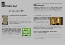 Jahresprogramm 2016 - Stiftung Gedenkst&auml;tten Sachsen