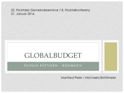 Praxisbeispiel Schule Küttigen: Einführung Globalbudget