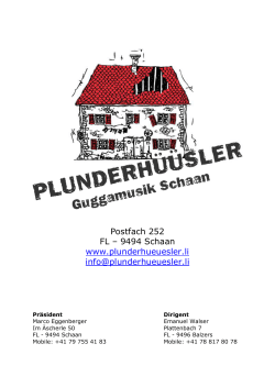 Postfach 252 FL – 9494 Schaan www.plunderhueuesler.li info